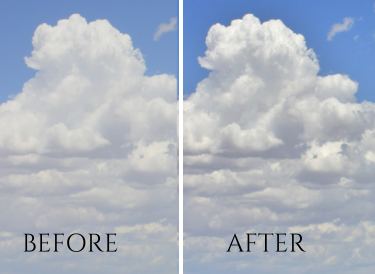 Before and after using the new photo filters. 